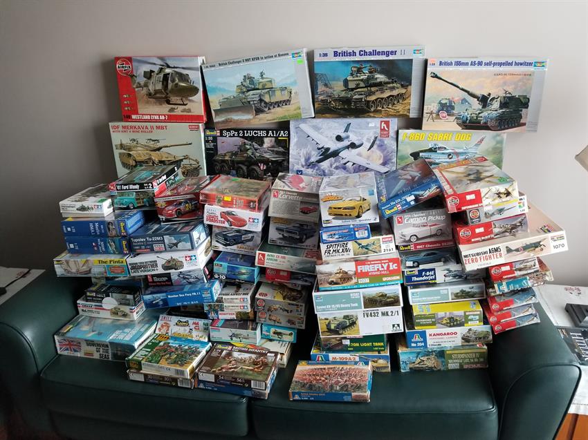 NVW models A pile of models in their boxes have been donated and are ready to go to Operation VetBuild.