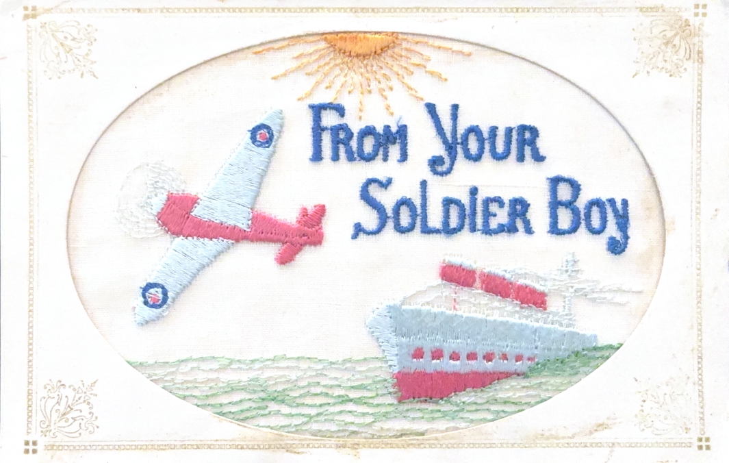 A close up of a card